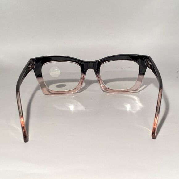1294 Gretchen Reading Glasses 1.5 Square Black Pink Gradient Frames NWT - Picture 5 of 9